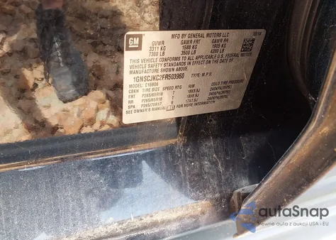 2015 Chevrolet Suburban 1500 Lt from USA, damaged, VIN 1GNSCJKC2FR503960